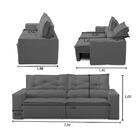 Sofá Retrátil E Reclinável 3 Lugares Com Molas 2,00m Laura Su