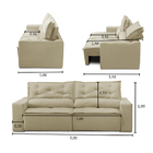 Sofá Retrátil E Reclinável 3 Lugares Com Molas 2,00m Livia Su