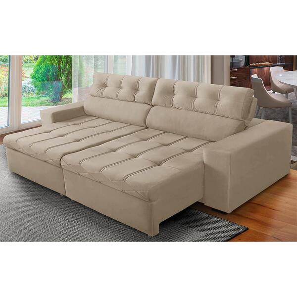 Sofá Retrátil E Reclinável 3 Lugares Com Molas 2,10m Dani Sue