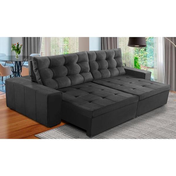 Sofá Retrátil E Reclinável 3 Lugares Com Molas 2,10m Duda Sue