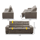 Sofá Retrátil E Reclinável 3 Lugares Com Molas 2,25m Bella Su
