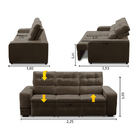 Sofá Retrátil E Reclinável 3 Lugares Com Molas 2,25m Bella Su