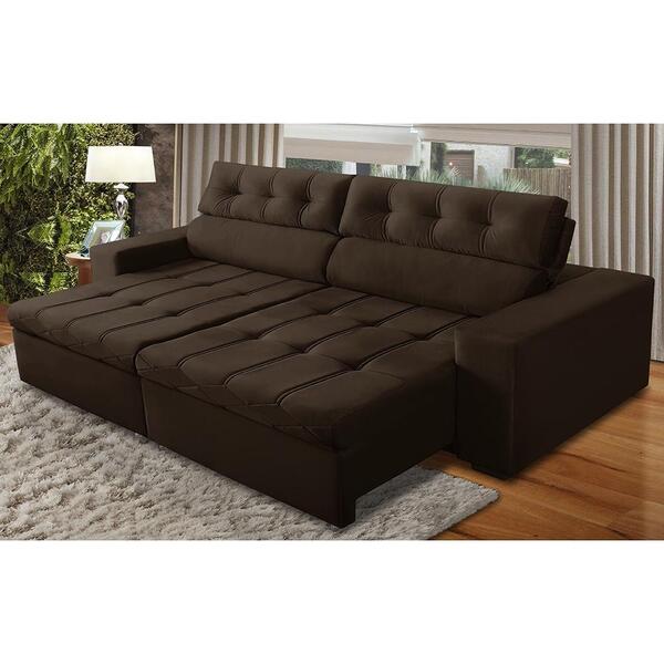 Sofá Retrátil E Reclinável 3 Lugares Com Molas 2,30m Julia Su