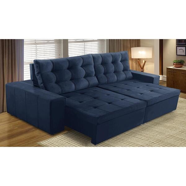 Sofá Retrátil E Reclinável 3 Lugares Com Molas 2,50m Dina Sue