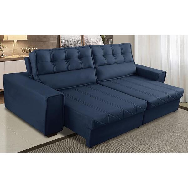 Sofá Retrátil E Reclinável 3 Lugares Com Molas 2,50m Josi Sue