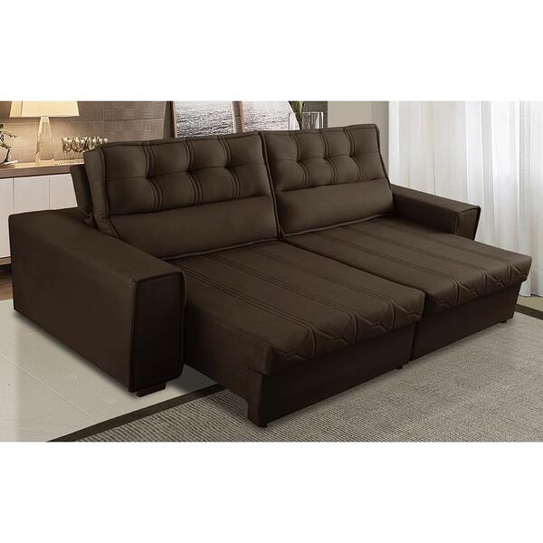 Sofá Retrátil E Reclinável 3 Lugares Com Molas 2,70m Josi Sue