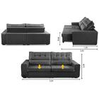 Sofá Retrátil E Reclinável 3 Lugares Com Molas 2,70m Julia Su