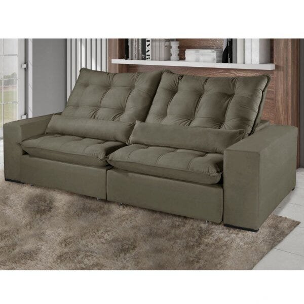 Sofá Retrátil E Reclinável 3 Lugares Da Vinci Mundial Estofad