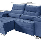 Sofá Retrátil E Reclinavel 3 Lugares Em Linho Braços Almofada