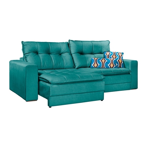 sofa retratil e reclinavel 3 lugares esmeralda em veludo 2 40m hydra