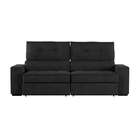 Sofá Retrátil E Reclinável 3 Lugares Europa Suede Cinza