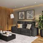 Sofá Retrátil E Reclinável 3 Lugares Europa Suede Cinza