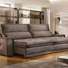 Sofá Retrátil E Reclinável 3 Lugares Fascínio  Veludo Cacau V