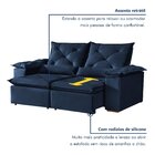 Sofá Retrátil E Reclinável 3 Lugares Grécia K52 Azul