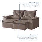 Sofá Retrátil E Reclinável 3 Lugares Grécia K52 Bege