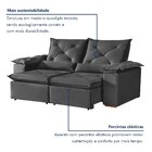 Sofá Retrátil E Reclinável 3 Lugares Grécia K52 Cinza