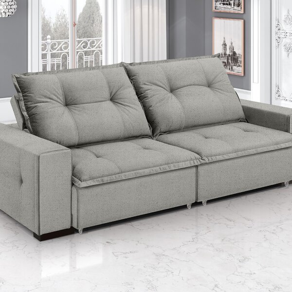 Sofá Retrátil E Reclinável 3 Lugares Linho Aquarius 220cm Cin