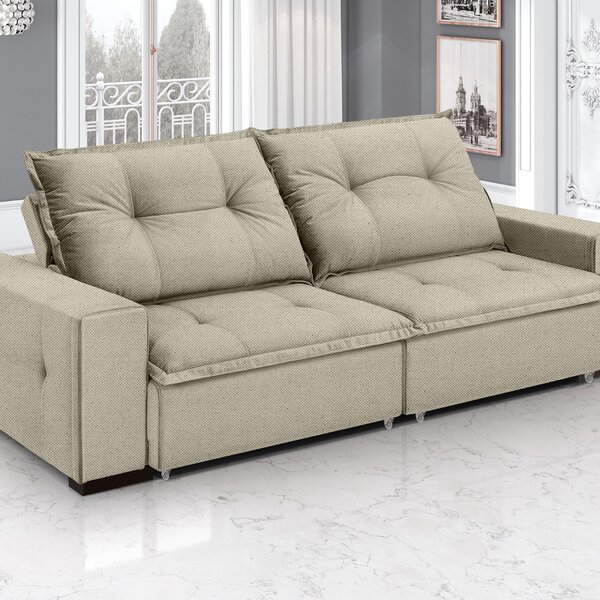 Sofá Retrátil E Reclinável 3 Lugares Linho Aquarius 220cm Mar