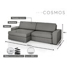 Sofá Retrátil E Reclinável 3 Lugares Linho Cosmos 200cm Grafi