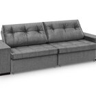 Sofá Retrátil E Reclinável 3 Lugares Linho Orion 200cm Grafite