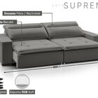 Sofá Retrátil E Reclinável 3 Lugares Linho Supreme 220cm Cinza