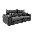 Sofá Retrátil E Reclinável 3 Lugares Lírio Suede Cinza