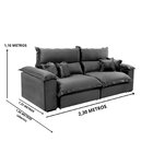 Sofá Retrátil E Reclinável 3 Lugares Lírio Suede Cinza