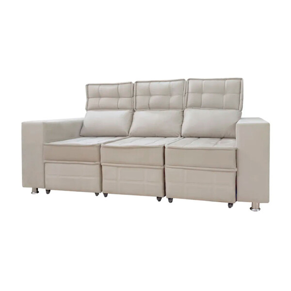 Sofá Retrátil E Reclinável 3 Lugares Londres 1.90cm C/molas -