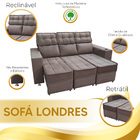 Sofá Retrátil E Reclinável 3 Lugares Londres 1.90cm C/molas -