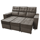 Sófa Retrátil E Reclinável 3 Lugares Londres 2.10 Suede Marro