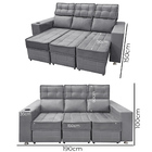 Sófa Retrátil E Reclinável 3 Lugares Londres 2.10 Suede - Sho