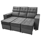 Sófa Retrátil E Reclinável 3 Lugares Londres 2.10 Veludo Cinz