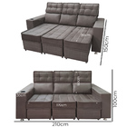 Sófa Retrátil E Reclinável 3 Lugares Londres 2.10 Veludo Marr