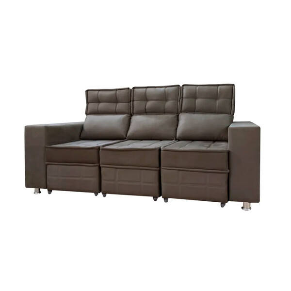 Sofá Retrátil E Reclinável 3 Lugares Londres 2.10cm C/molas -