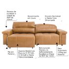 Sofá Retrátil E Reclinável 3 Lugares Maitê 226 Cm Couro Camel