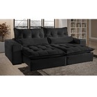 Sofá Retrátil E Reclinável 3 Lugares Máximo Suede Preto 2,10