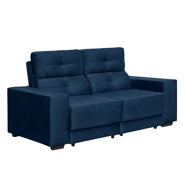 Sofá Retrátil E Reclinável 3 Lugares Moscou-phormatta - Azul