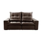 Sofá Retrátil E Reclinável 3 Lugares Platina Suede Marrom