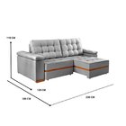 Sofá Retrátil E Reclinável 3 Lugares Prada Linho Cinza