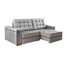 Sofá Retrátil E Reclinável 3 Lugares Prada Linho Cinza