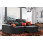 Sofá Retrátil e Reclinável 3 Lugares Preto em Veludo 2,20m Ge