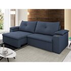 Sofá Retrátil E Reclinável 3 Lugares Tico Com Porta Copos  Az