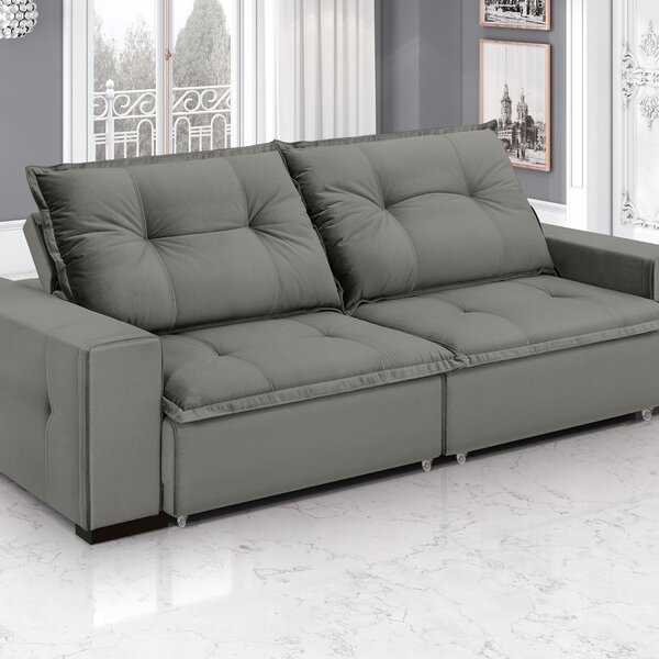 Sofá Retrátil E Reclinável 3 Lugares Veludo Aquarius 200cm Ch