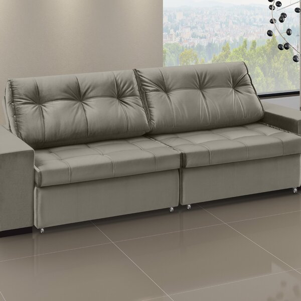 Sofá Retrátil E Reclinável 3 Lugares Veludo Com Molas Orion 2