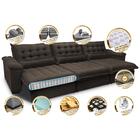 Sofá Retrátil E Reclinável 4,12m Com Molas Ensacadas Cama Inb