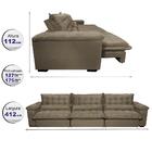 Sofá Retrátil E Reclinável 4,12m Com Molas Ensacadas Cama Inb