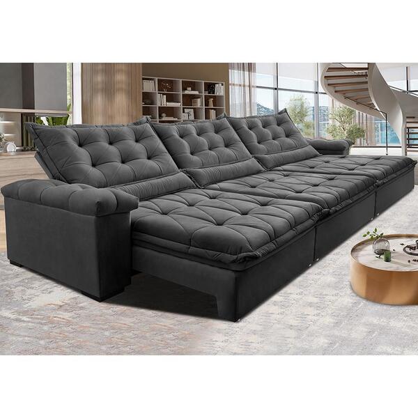 Sofá Retrátil E Reclinável 4,15m Cama Inbox Big Fresh Com Sof