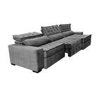 Sofá Retrátil E Reclinável 4,15m Cama Inbox Big Puffer Com So