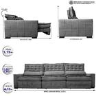 Sofá Retrátil E Reclinável 4,15m Cama Inbox Big Puffer Com So