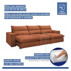 Sofá Retrátil E Reclinável 410cm Martinho Veludo Terracota